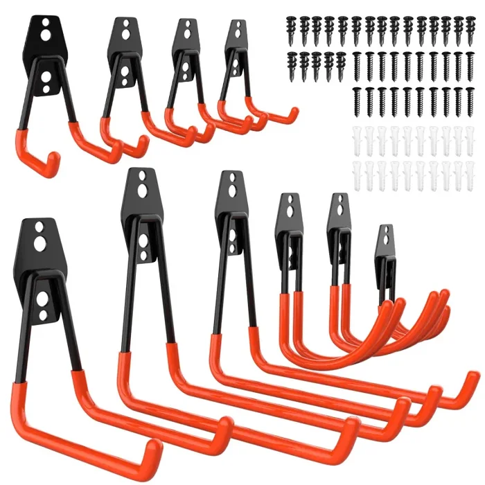 Ganci per Garage di 10 Pezzi, Organizzazione Carichi Pesanti: Nero