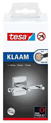 Ganci su rotaia tesa Klaam, metallo cromato, autoadesivo, tecnologia di… - immagine 2