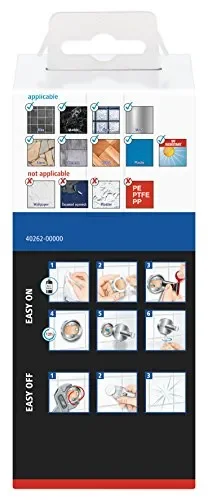 Ganci su rotaia tesa Klaam, metallo cromato, autoadesivo, tecnologia di… - immagine 3