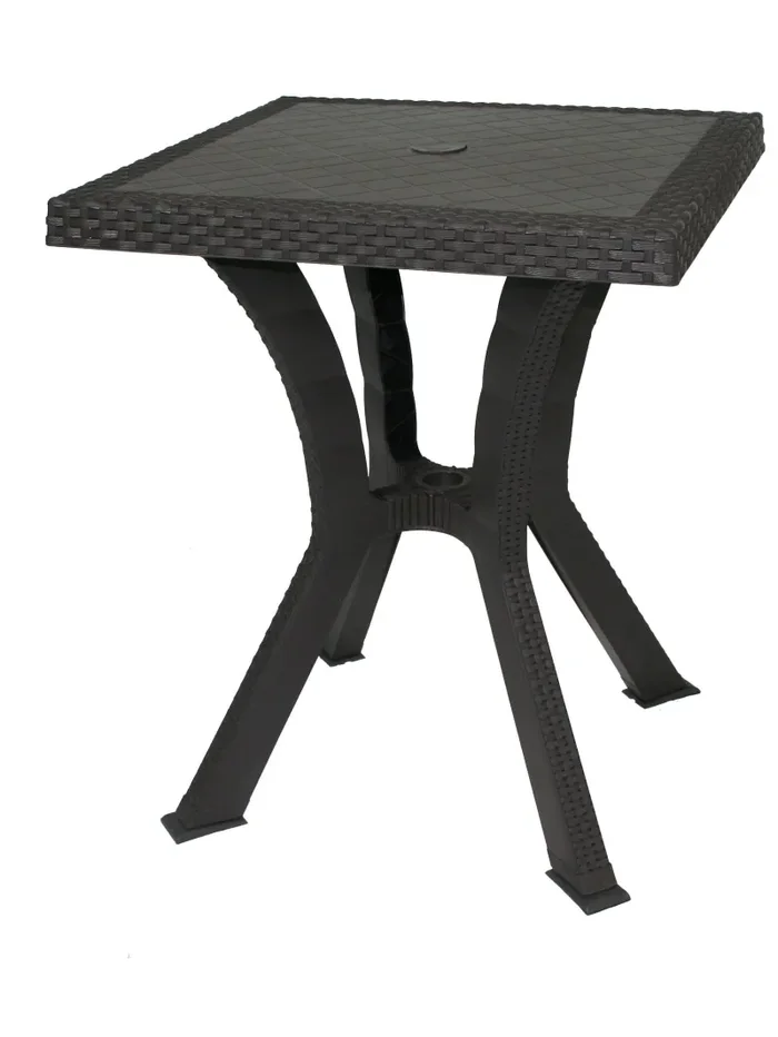 GARDENIA AMZ035 Tavolino Rattan Quadrato con Incrocio, 60 x 60 cm, Marrone Vendita calda