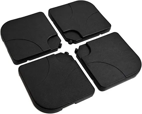 GARDENIA Quadrata 50×50 Set 4 Pezzi Base per Ombrellone, Nero