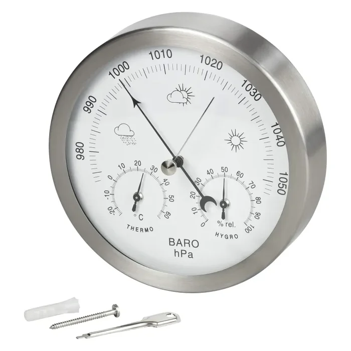 Gardenmate Stazione Meteo Analogica 3In1 Telaio in Acciaio Inox Ø 14 Silver - immagine 2