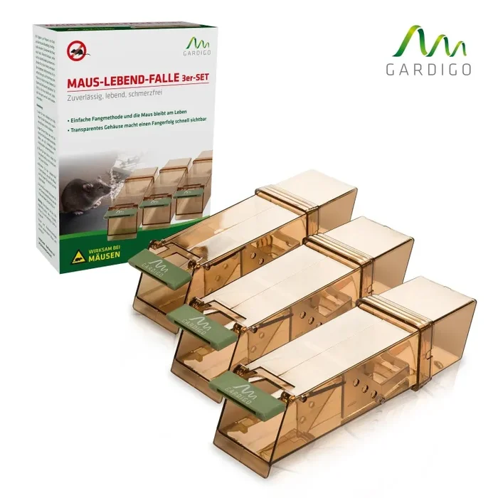 Gardigo 623583 Set di 3 Trappola per Topi Umana Senza Uccidere Cattura e… - immagine 3