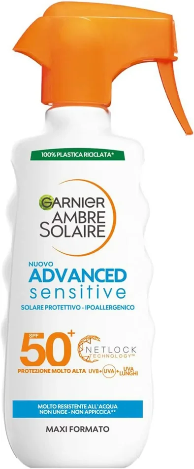 Garnier Ambre Solaire Latte Protettivo Advanced Sensitive, Viso e Corpo, Per Pelli Sensibili e Intolleranti al Sole, Con Protezione Molto Alta SPF 50+, Resistente all’Acqua, Texture Leggera, 200 ml - immagine 3