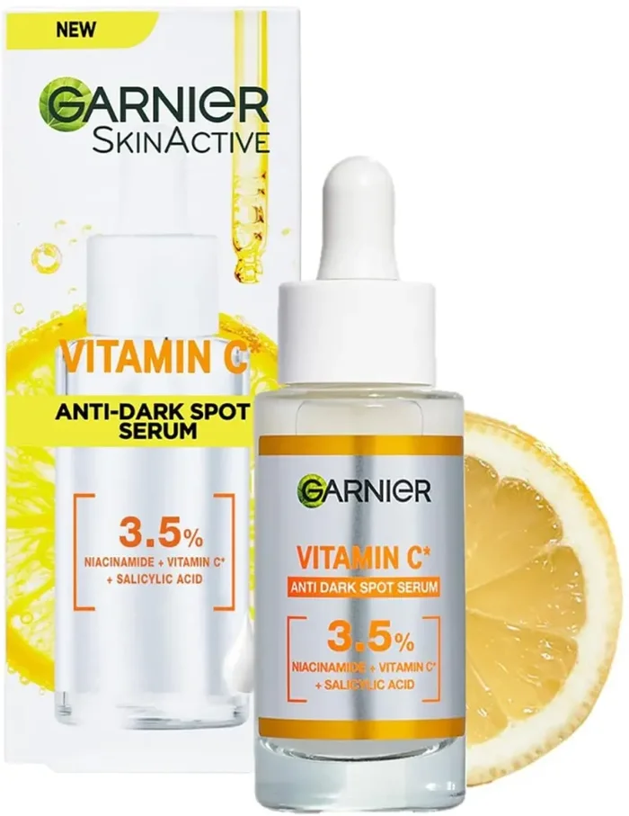 Garnier Siero Vitamina C Anti-Macchie, Illuminante e Rimpolpante, Arricchito con Vitamina C, Niacinamide e Acido Salicilico, Pelle Luminosa e Libera dalle Macchie Scure in 6 Giorni, 30 ml - immagine 3