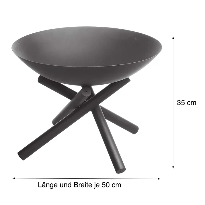 Gartenfreude Home Design – Braciere da Giardino, 50 x 50 x 35 cm, Nero - immagine 3