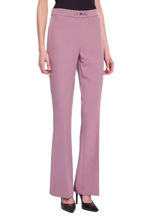 GAUDI PANTALONI VIOLA ELASTICIZZATI A ZAMPA