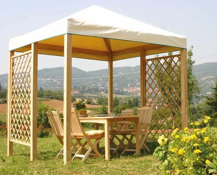 Gazebo basic 3×3 con telo pvc bianco - immagine 2