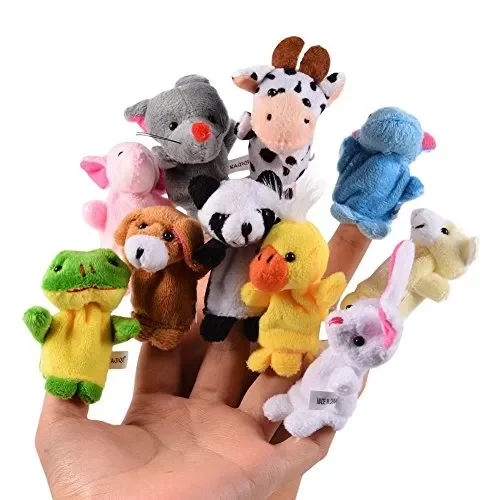 Gearmax 10pcs Different Cartoon Animal Finger Puppets, Burattini in Morbido…
