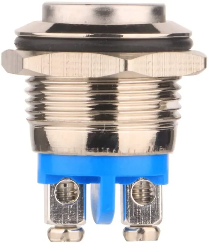 Gebildet 5pcs 16mm 5A 250VAC Pulsante Momentaneo Terminali a Vite Pulsante Impermeabile in Metallo in Acciaio Inossidabile(Testa Alta) - immagine 2