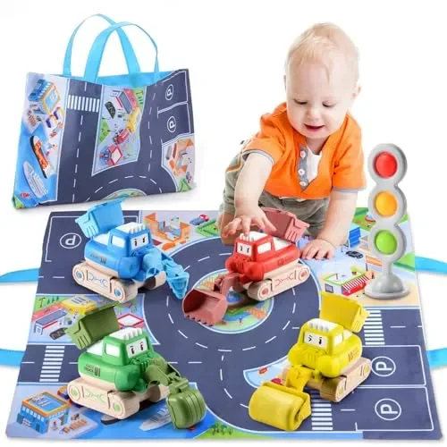 Geebiiny Giochi Bambini 1 2 3 Anni, Set di Macchinine per Bambini Regalo Bambino 1 Anno Gioco Bambino 1 2 3 Anni Giocattoli Bambino Giochi Bimbo 1 2 3 Anni Maschio Giochi per Bambini 1 Anno