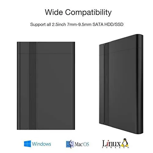 GeekerChip 2.5 inch USB 3.0 HDD SSD Case Esterno per Disco Rigido Nero - immagine 2