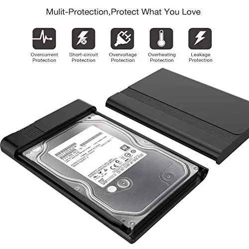 GeekerChip 2.5 inch USB 3.0 HDD SSD Case Esterno per Disco Rigido Nero - immagine 3