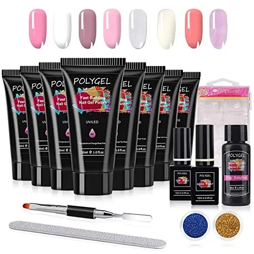 Gel per Unghie Ricostruzione Kit, Mysweety 8 Colorati Poly professionale…