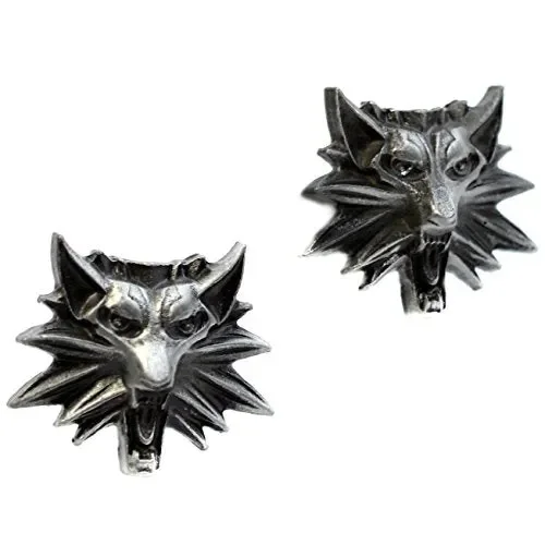 Gemelli a forma di testa lupo, motivo: The Witcher 3 Wild Hunt videogioco Saldi