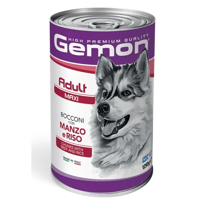Gemon Maxi Adult Bocconi con Manzo e Riso 1,25kg