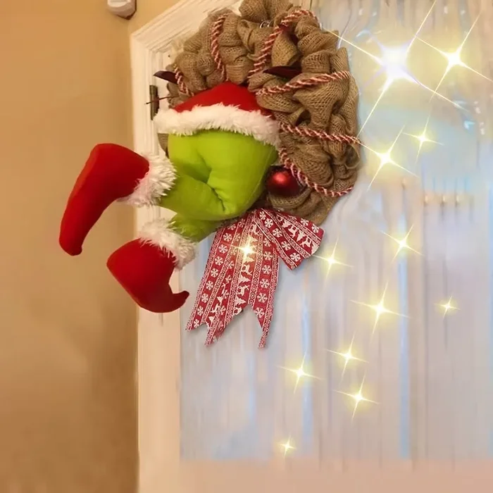 Ghirlanda di Natale da ladro Decorazione per la porta d’ingresso Decorazione per riunioni di famiglia Parete per finestra Ghirlanda per interni ed esterni Natale Halloween Regalo del Ringraziamento Natale, Halloween, Regalo del Giorno del Ringraziamento