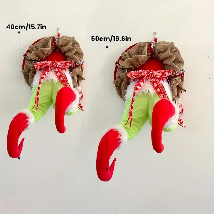 Ghirlanda di Natale da ladro Decorazione per la porta d’ingresso Decorazione per riunioni di famiglia Parete per finestra Ghirlanda per interni ed esterni Natale Halloween Regalo del Ringraziamento Natale, Halloween, Regalo del Giorno del Ringraziamento - immagine 3