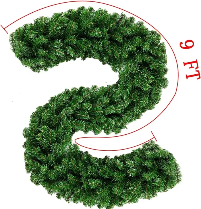 Ghirlanda Natalizia, Artificiale Pino Corona ghirlande Natale Decorazion Natalizia per Scale, pareti, Porte 2.7m - immagine 2