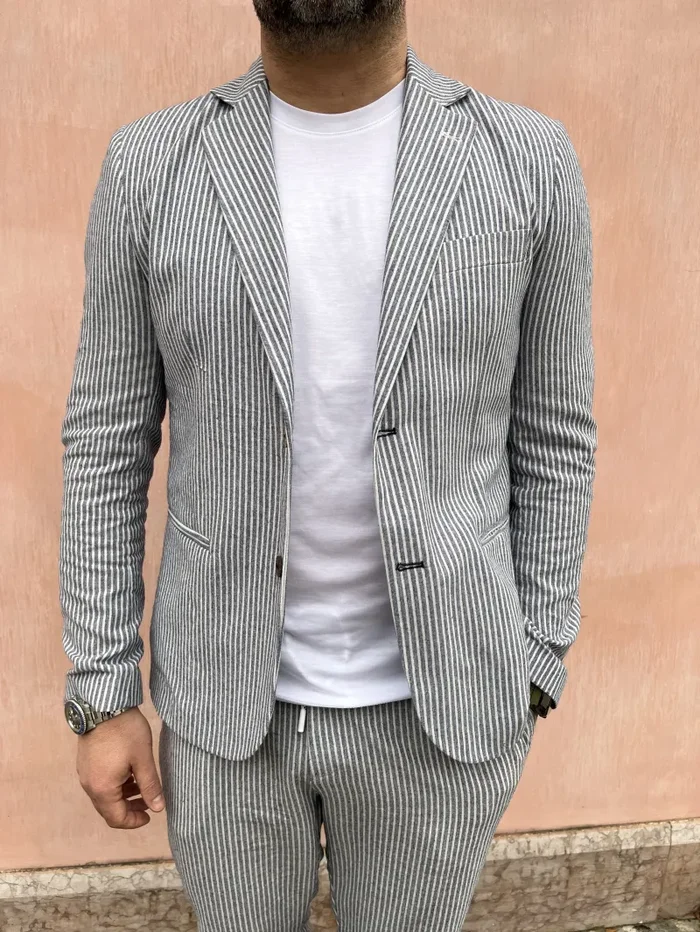 GIACCA MONOPETTO A RIGHE