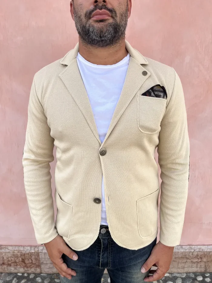 GIACCA MONOPETTO MAGLIA CON TOPPE Saldi