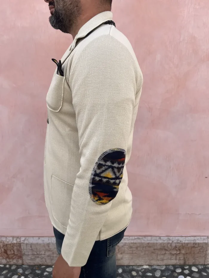 GIACCA MONOPETTO MAGLIA CON TOPPE Saldi - immagine 2