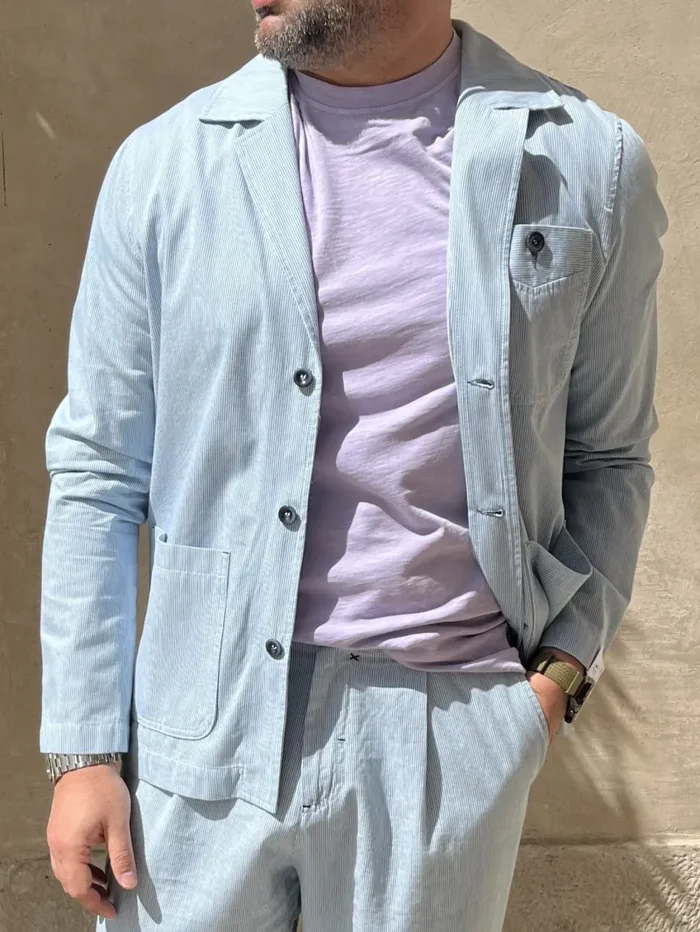 GIACCA MONOPETTO RIGATA