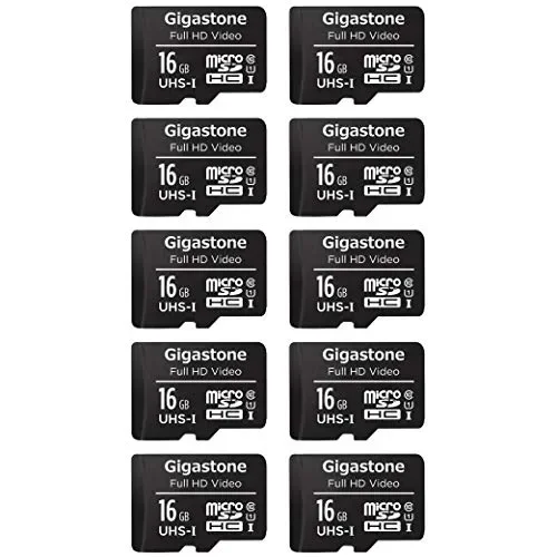 Gigastone Scheda di memoria Micro SD Video Full HD da 16 GB, confezione 10