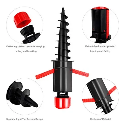 GIKPAL Picchetto di Supporto per Ombrelloni, Base con Gancio Appeso Mare… - immagine 3