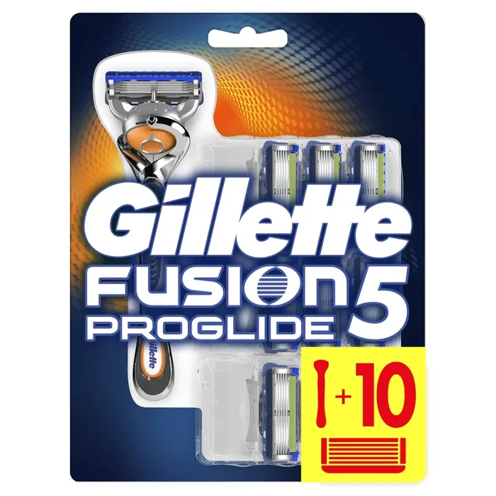 Gillette Fusion5 Proglide Regolabarba Uomo, Rasoio a Mano Libera, 10 Lamette da Barba (da 5 Lame), Manico Ergonomico con Tecnologia Flexball, Fino a 1 Mese di Rasatura con 1 Lametta