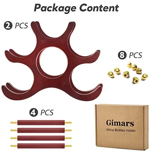 Gimars Portabottiglie Vino in Legno Naturale Scaffale Cantinetta da Tavolo… - immagine 3