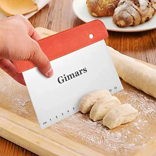 Gimars Raschietto Tagliapasta Spatola Professionale da Pizza Manico Legno