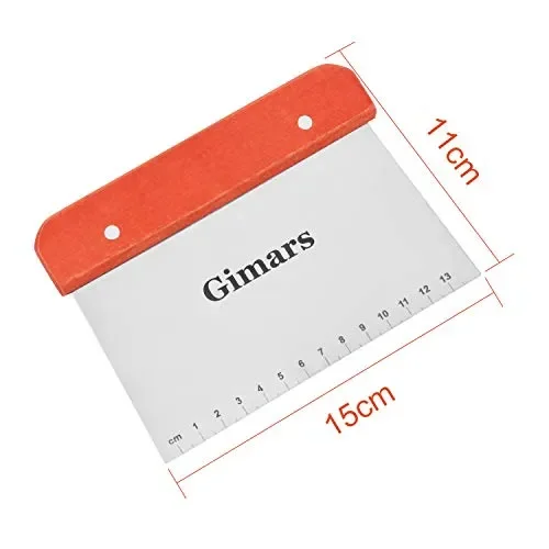 Gimars Raschietto Tagliapasta Spatola Professionale da Pizza Manico Legno - immagine 2