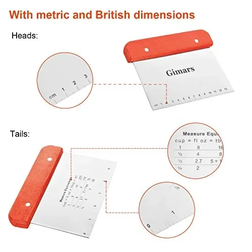 Gimars Raschietto Tagliapasta Spatola Professionale da Pizza Manico Legno - immagine 3