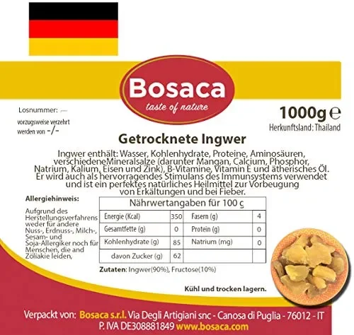 Ginger/ Zenzero Disidratato a Pezzi Naturale – Senza Zucchero e Solfiti -… - immagine 2