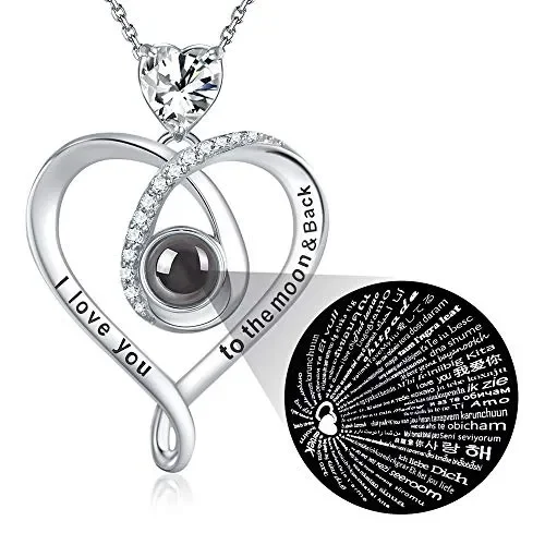 GinoMay, collana con ciondolo a forma di”I Love You”, Collana Con Diamanti Moda