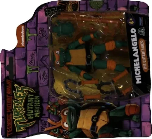 Giochi Preziosi – Michelangelo Tartarughe Ninja Caos Mutante, Michelangelo in versione Action Figure Base Articolata da 12 cm, Personaggio con Armi da Combattimento, Per Bambini dai 4 anni - immagine 2