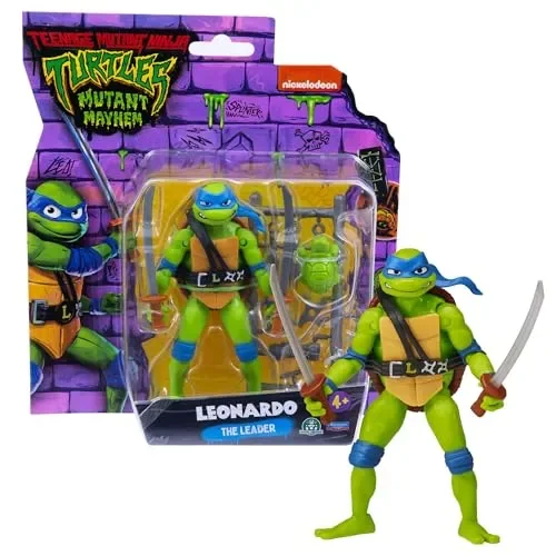 GIOCHI PREZIOSI – TARTARUGHE NINJA 2023 CAOS MUTANTE–LEONARDO IN VERSIONE ACTION FIGURE ARTICOLATA–DIMENSIONE 12CM–DETTAGLIATA E CON REALATIVA ARMA DA COMBATTIMENTO–PER BAMBINI A PARTIRE DAI 4 ANNI