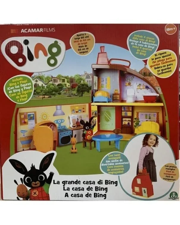 Giochi Preziosi Bing – Playset La Grande Casa di Bing con 2 Personaggi, con 3 stanze e tanti accessori per arredarle, per bambini a partire dai 18 mesi, BNG36100, Multicolore