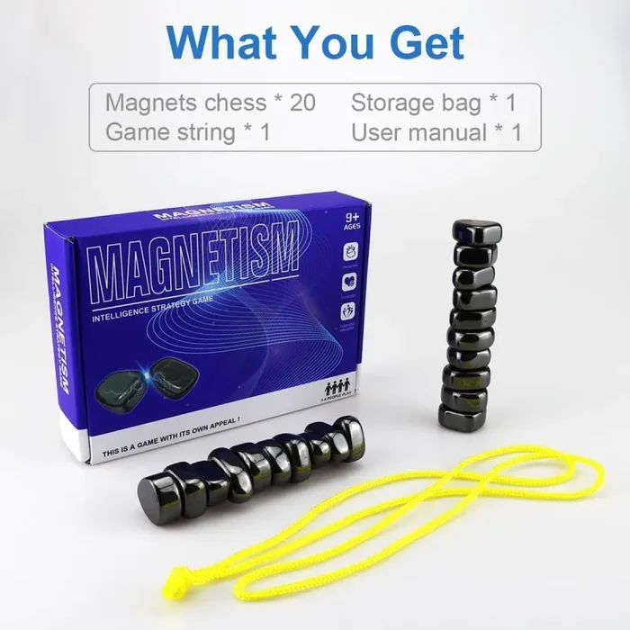 Gioco di Scacchi Magnetici, Gioco da Tavolo a Scacchi con Pietre Magnetiche, Gioco da Tavolo Educativo Dama, Pietre Magnetiche Scacchi da Battaglia Magnetici Portatili per Feste, Famiglia e Compagno - immagine 2