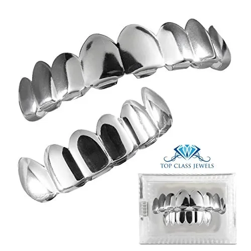 Gioielli dentali placcati in oro bianco 24 carati, 8 denti per arcata… - immagine 2