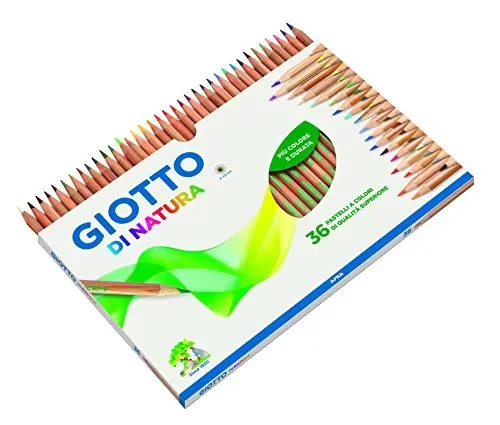 Giotto 240800 – Astuccio di Natura 36 Pastelli Colorati, multicolore