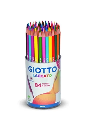 Giotto 520100 – Laccato Barattolo 84 Pastelli Colorati