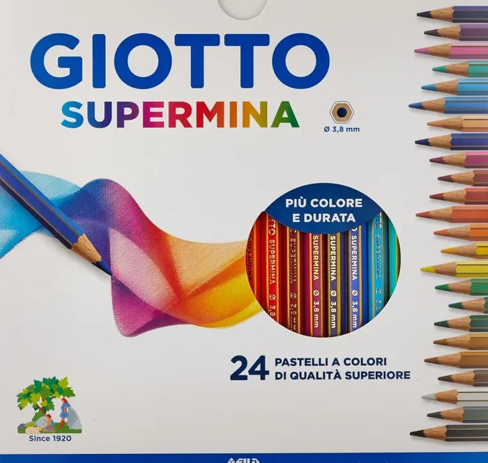 Giotto- Fila Astuccio 24 Supermina Diametro Mina 3,8Mm Pastelli A Matita Gioco 118, Multicolore, 8000825235818 Vendita calda