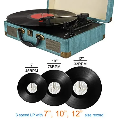 Giradischi Vinile, 3 Velocità (33 1/3, 45 E 78 Giri) stereo M435-GREEN - immagine 2