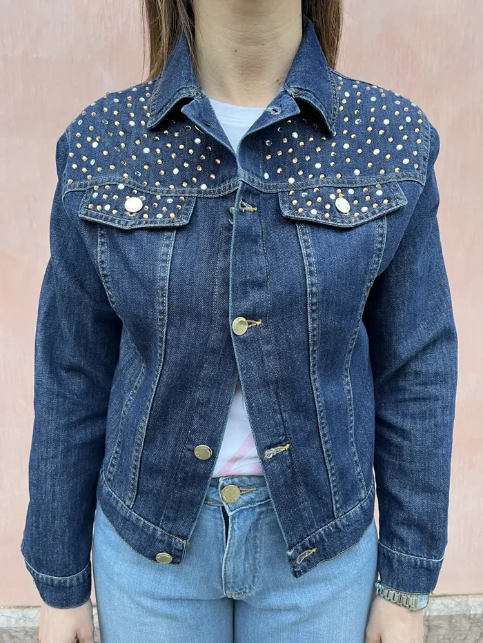 GIUBBINO DENIM STRASS