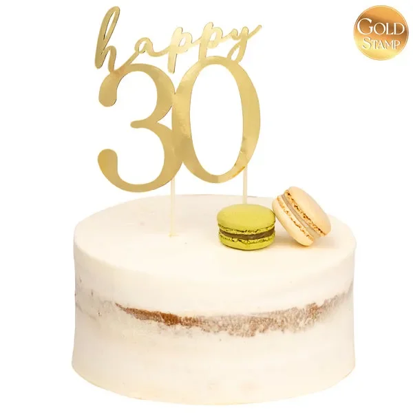 Givi Cake Topper Happy 30 Oro 13 x 12 Cm