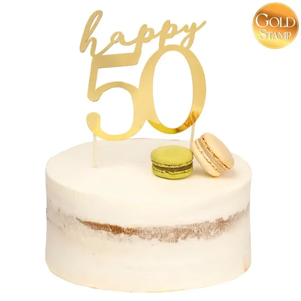 Givi Cake Topper Happy 50 Oro 13 x 12 Cm
