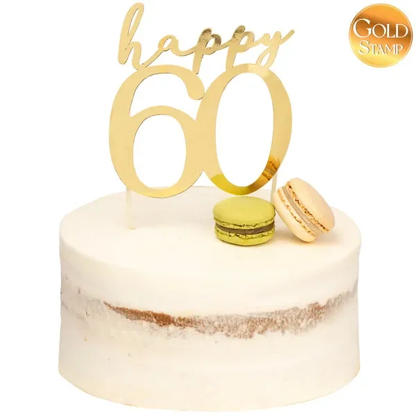 Givi Cake Topper Happy 60 Oro 13 x 12 Cm Online