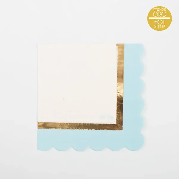 Givi Tovaglioli con Smerlo Chic 3 Veli 33 x 33 Cm Cf 16 Pz Azzurro